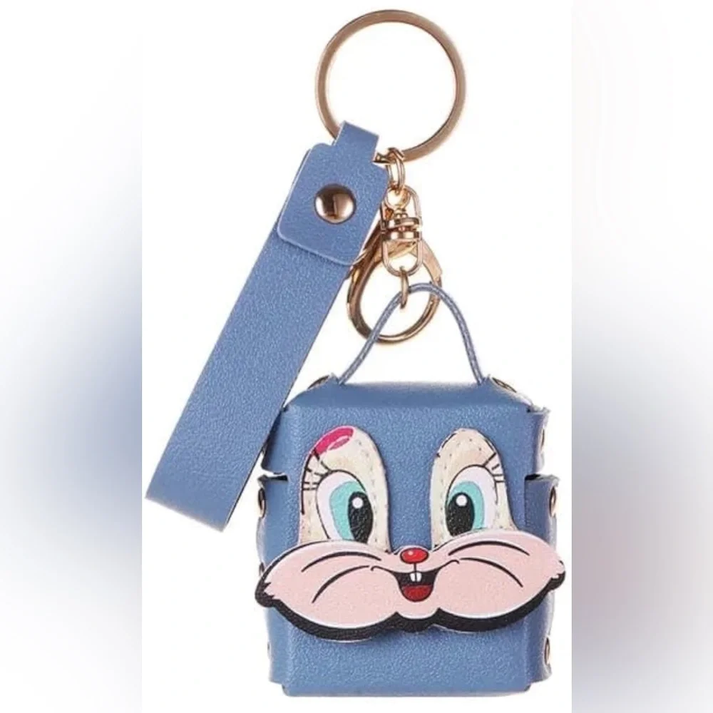 Mini Bunny Coin Purse Bundle/AirPods 1 & 2 Case Keychain Easter Gifts DkBl/Bl/Wh